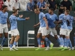 Manchester City's Jack Grealish and Erling Haaland celebrate after a goal against Bayern Munich Manchester City's Jack Grealish and Erling Haaland celebrate after a goal against Bayern Munich