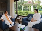 BJP president JP Nadda with Kuldeep Bishnoi. (Twitter@bishnoikuldeep) BJP president JP Nadda with Kuldeep Bishnoi. (Twitter@bishnoikuldeep)