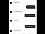 The text exchange that took place between the woman and her Uber driver during Delhi rains. (Twitter/@RiaKasliwal) The text exchange that took place between the woman and her Uber driver during Delhi rains. (Twitter/@RiaKasliwal)