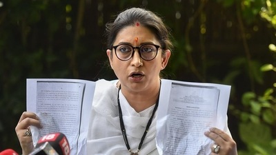 Union minister Smriti Irani (PTI PHOTO.) Union minister Smriti Irani (PTI PHOTO.)