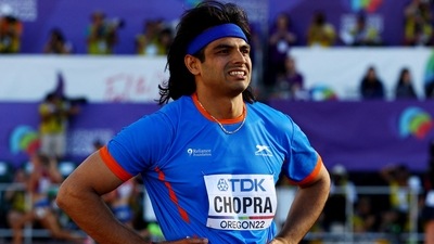 India's Neeraj Chopra during the final (REUTERS)