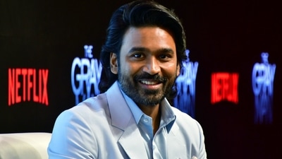 Dhanush during the press conference for The Gray Man in Mumbai on Thursday (ANI photo).