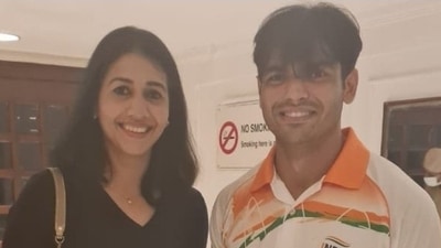 Anju Bobby George and Neeraj Chopra pose for a photograph. (Twitter/@anjubobbygeorg1)