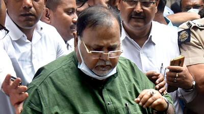 Partha Chatterjee was arrested on Saturday hours after ED seized ₹21.90 crore in Indian currency, jewellery valued at around ₹70 lakh and foreign currency worth around ₹54 lakh from the apartment of his alleged associate Arpita Mukherjee. (ANI) Partha Chatterjee was arrested on Saturday hours after ED seized ₹21.90 crore in Indian currency, jewellery valued at around ₹70 lakh and foreign currency worth around ₹54 lakh from the apartment of his alleged associate Arpita Mukherjee. (ANI)
