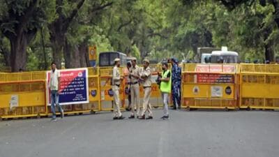 The Delhi Traffic Police on Sunday made special arrangements for the swearing-in ceremony of President-elect Droupadi Murmu in New Delhi on Monday. (HT PHOTO.)