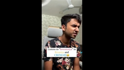 The image has been taken from the viral video featuring musician Harsh More's rendition of Kesariya without Love Storiyan. (Instagram/@notharshmore) The image has been taken from the viral video featuring musician Harsh More's rendition of Kesariya without Love Storiyan. (Instagram/@notharshmore)
