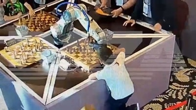 Screengrab of video from the Moscow Open chess tournament.&nbsp; (Twitter)