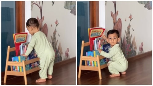 Avyaan getting some reading in. Avyaan getting some reading in.