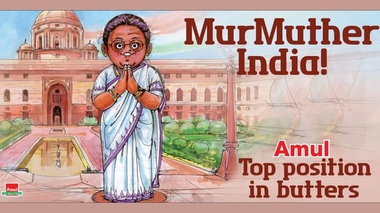 Amul welcomes Droupadi Murmu as she becomes India's first tribal President.&nbsp;(Twitter/@Amul_Coop)