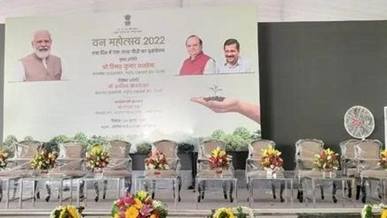 Delhi environment minister Gopal Rai claimed that the Delhi police tried to hijack the mega-plantation drive upon the direction of the Prime Minister’s Office (PMO). (Twitter @AamAadmiParty) Delhi environment minister Gopal Rai claimed that the Delhi police tried to hijack the mega-plantation drive upon the direction of the Prime Minister’s Office (PMO). (Twitter @AamAadmiParty)
