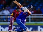 India's Axar Patel plays a shot against West Indies during the second ODI cricket match at Queen's Park Oval in Port of Spain.(AP) India's Axar Patel plays a shot against West Indies during the second ODI cricket match at Queen's Park Oval in Port of Spain.(AP)