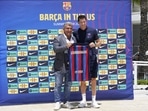 FC Barcelona soccer team President Joan Laporta, left, introduces new striker Robert Lewandowski FC Barcelona soccer team President Joan Laporta, left, introduces new striker Robert Lewandowski