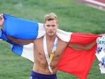Kevin Mayer of Team France celebrates after winning gold in the Men's Decathlon on day ten of the World Athletics Championships.(AFP) Kevin Mayer of Team France celebrates after winning gold in the Men's Decathlon on day ten of the World Athletics Championships.(AFP)