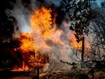 A fast-moving brush fire near Yosemite National Park has exploded in size into one of California's largest wildfires of the year and prompting evacuation orders for thousands of people. A fast-moving brush fire near Yosemite National Park has exploded in size into one of California's largest wildfires of the year and prompting evacuation orders for thousands of people.