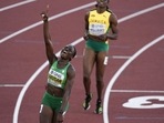 Tobi Amusan, of Nigeria, celebrates winning the women's 100-meter hurdles final at the World Athletics Championships(AP) Tobi Amusan, of Nigeria, celebrates winning the women's 100-meter hurdles final at the World Athletics Championships(AP)