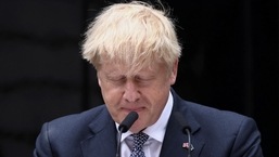 Boris Johnson makes a statement at Downing Street in London, Britain.