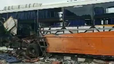 Purvanchal Expressway accident: The buses were on their way from Bihar to Delhi on the 340-km Purvanchal Expressway. (ANI/Video)