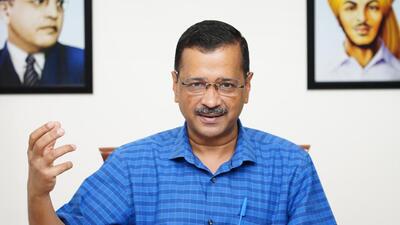 Delhi chief minister Arvind Kejriwal addresses a press conference in New Delhi. (HT File Photo)