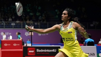 India's Pusarla V. Sindhu plays a shot (AP) India's Pusarla V. Sindhu plays a shot (AP)
