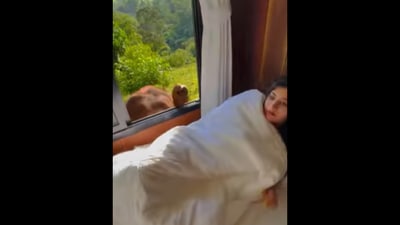 The woman gets woken up by an elephant in her Thailand hotel room.&nbsp; (Instagram/@saakshijaain)