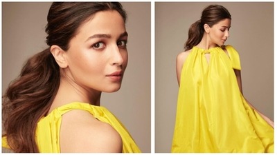 Alia Bhatt wore a yellow dress to Darlings trailer launch. Alia Bhatt wore a yellow dress to Darlings trailer launch.