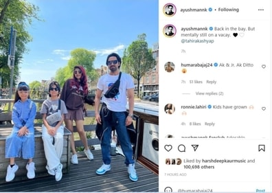 Ayushmann Khurrana posted a family pic on Instagram. Ayushmann Khurrana posted a family pic on Instagram.