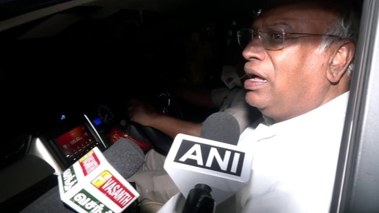 Mallikarjun Kharge speaks to news agency ANI. ((ANI) ) Mallikarjun Kharge speaks to news agency ANI. ((ANI) )
