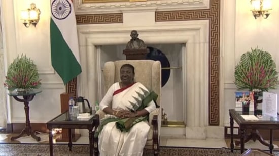 President Droupadi Murmi in Rashtrapati Bhavan. (ANI)