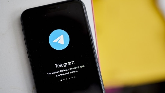 The Telegram application on a smartphone arranged in the Brooklyn Borough of New York, U.S., on Tuesday, Oct. 5, 2021. Photographer: Gabby Jones/Bloomberg