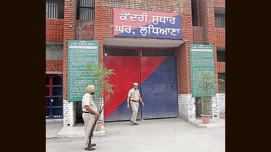 According to Ludhiana Central Jail officials, there are only 110 guards to deal with 4,000 inmates, while the jail has a capacity of 2,500. (HT File)