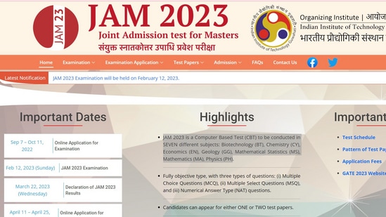 IIT JAM 2023: Notification released at jam.iitg.ac.in, details here