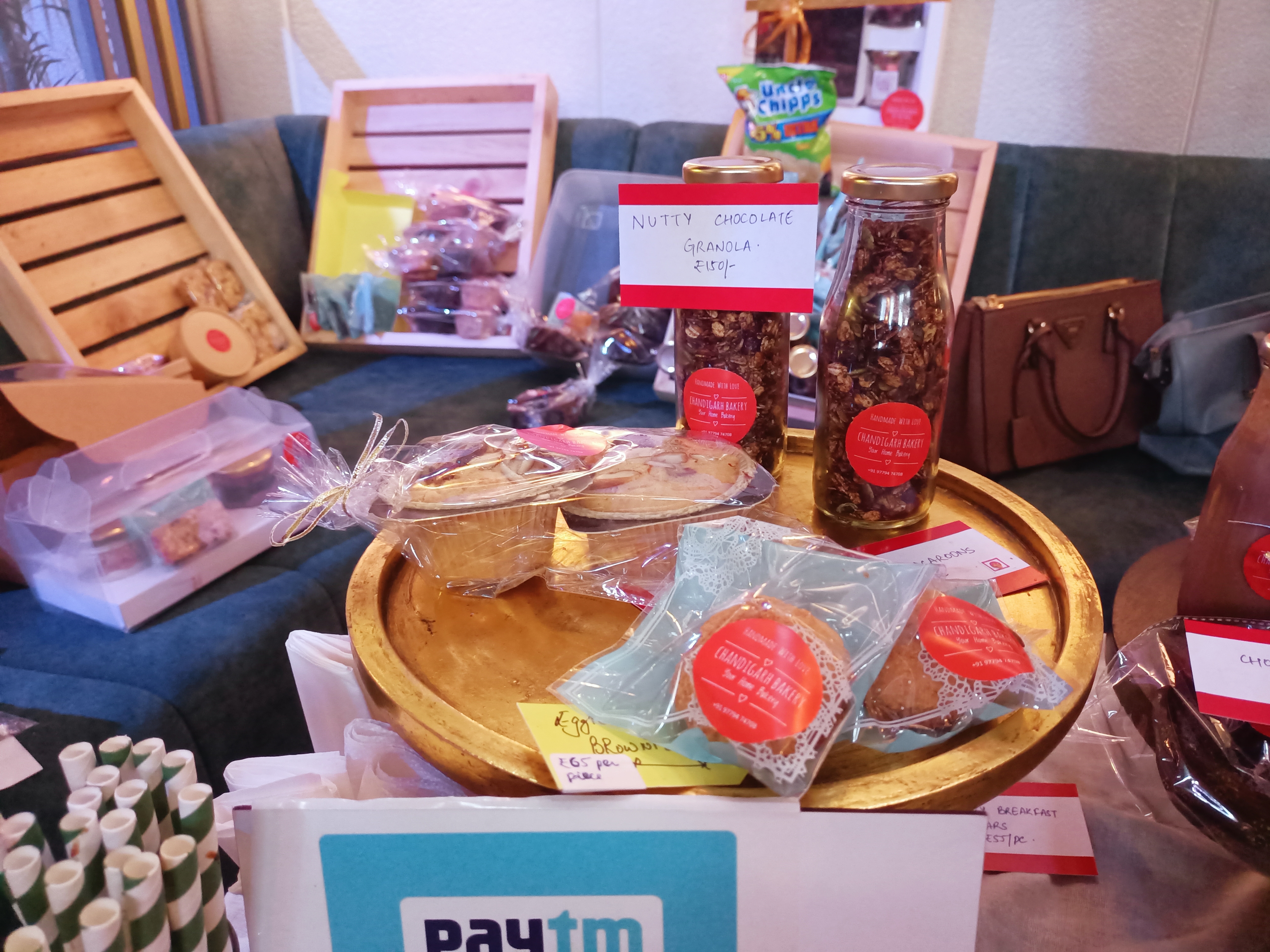 Baked items on display