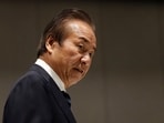 Haruyuki Takahashi arriving to attend a Tokyo 2020 executive board meeting.(AFP)