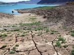The lake is located near Las Vegas and feeds into Hoover Dam hydro-electric station.