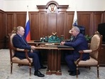 Russian President Vladimir Putin meets with Russia's space agency Roscosmos head Yury Borisov at the Kremlin in Moscow(AFP) Russian President Vladimir Putin meets with Russia's space agency Roscosmos head Yury Borisov at the Kremlin in Moscow(AFP)