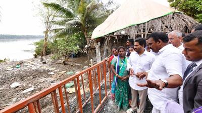 Andhra Pradesh chief minister YS Jagan Mohan Reddy on Tuesday assured all possible help the families affected by recent floods in Konaseema district after enumeration of the losses. (HT)