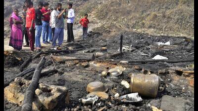 Seven members, including five children, of a ragpicker family were charred to death after a fire broke out in their shanty situated near the main dumpsite of the MC on April 20. Seven members, including five children, of a ragpicker family were charred to death after a fire broke out in their shanty situated near the main dumpsite of the MC on April 20.