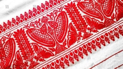 Though the origin of the Gamosa is not clear, it is believed that it was first used by the people living in the mountainous regions of Assam. (Pinterest) Though the origin of the Gamosa is not clear, it is believed that it was first used by the people living in the mountainous regions of Assam. (Pinterest)