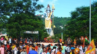 "Kankhal is the in-laws of Daksha Prajapati Mahadev and is the first temple of Lord Shiva in the world. Lord Shiva had promised that he would reside here for one month of Sawan and resides only in Daksha Prajapati for the month of Sawan," a devotee was quoted by saying news agency ANI. (ANI) "Kankhal is the in-laws of Daksha Prajapati Mahadev and is the first temple of Lord Shiva in the world. Lord Shiva had promised that he would reside here for one month of Sawan and resides only in Daksha Prajapati for the month of Sawan," a devotee was quoted by saying news agency ANI. (ANI)