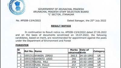 APSSB forester and forest guard final results: Candidates can check and download their results from the official website of the board apssb.nic.in. ( apssb.nic.in)