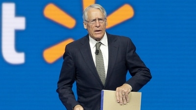 FILE - Walmart Chairman Rob Walton speaks at the company shareholders meeting in Fayetteville, Ark., June 5, 2015. (AP file) FILE - Walmart Chairman Rob Walton speaks at the company shareholders meeting in Fayetteville, Ark., June 5, 2015. (AP file)