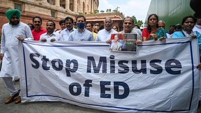 The Enforcement Directorate (ED) recorded the statement of Congress President Sonia Gandhi for about 2.5 hours on the second day of her questioning on Tuesday in the National Herald newspaper linked money laundering case, officials said. (AFP)