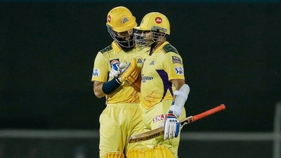 Robin Uthappa of Chennai Super Kings being greeted by teammate Moeen Ali (PTI) Robin Uthappa of Chennai Super Kings being greeted by teammate Moeen Ali (PTI)