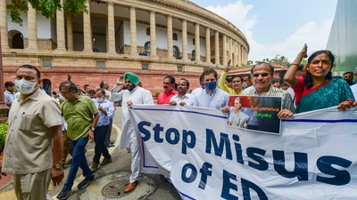 "The Delhi Police harassed us. They have taken almost all the 75 MPs under detention and are taking them to unknown places," said Manickam Tagore. (PTI)