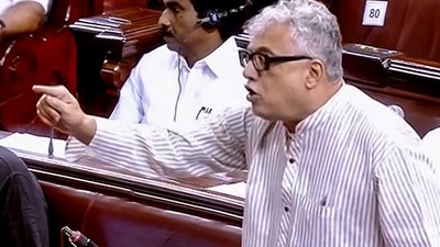 Monsoon session: TMC MP Derek O'Brien speaks in the Rajya Sabha during ongoing Monsoon Session of Parliament, in New Delhi, Tuesday, July 26, 2022. (SANSAD TV/PTI Photo). (PTI) Monsoon session: TMC MP Derek O'Brien speaks in the Rajya Sabha during ongoing Monsoon Session of Parliament, in New Delhi, Tuesday, July 26, 2022. (SANSAD TV/PTI Photo). (PTI)