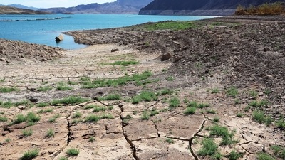 The lake is located near Las Vegas and feeds into Hoover Dam hydro-electric station. (AFP)