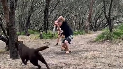Marnus Labuschagne plays ‘campsite cricket’. (Twitter/@marnus3cricket) Marnus Labuschagne plays ‘campsite cricket’. (Twitter/@marnus3cricket)