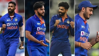 Hardik Pandya, Shardul Thakur, Ravindra Jadeja and Axar Patel are India's top all-rounders currently. (Getty Images) Hardik Pandya, Shardul Thakur, Ravindra Jadeja and Axar Patel are India's top all-rounders currently. (Getty Images)