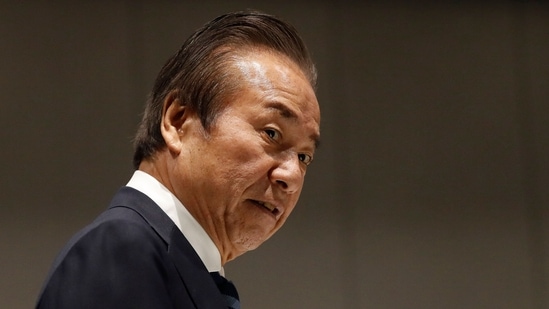 Haruyuki Takahashi arriving to attend a Tokyo 2020 executive board meeting.(AFP)