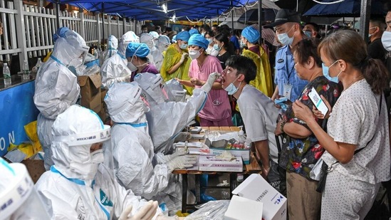 File photo of mass testing for coronavirus in China.